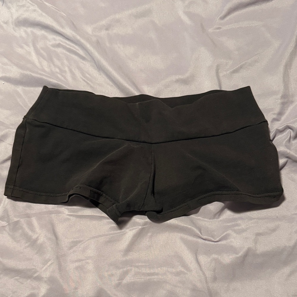 Maxim Booty Mini Black Charcoal Dance Stripper Pole Sexy Shorts Spandex Spanx